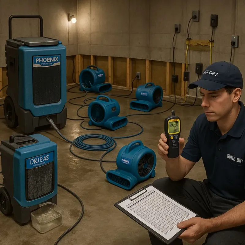 Structural Drying and Dehumidification process in Caldwell Parish, LA